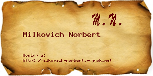 Milkovich Norbert névjegykártya